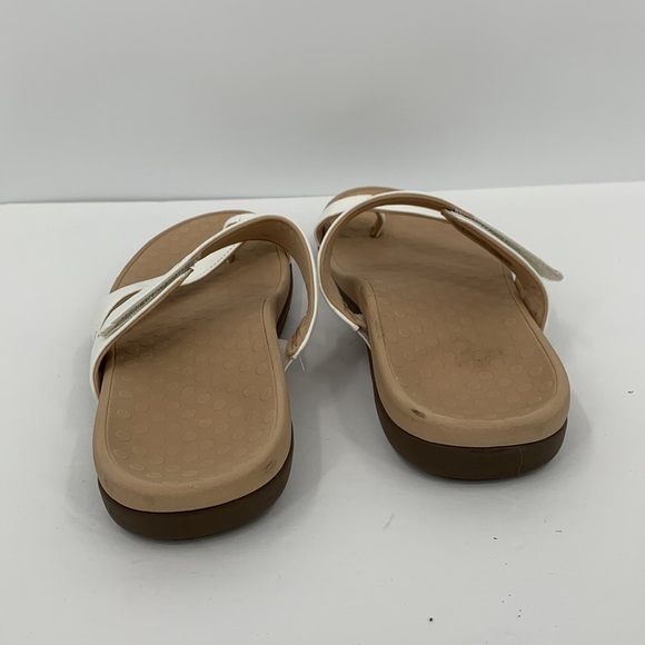 Vionic Morgan slide sandal shoe toe ring strap white cream comfort strappy 11 - Picture 5 of 7
